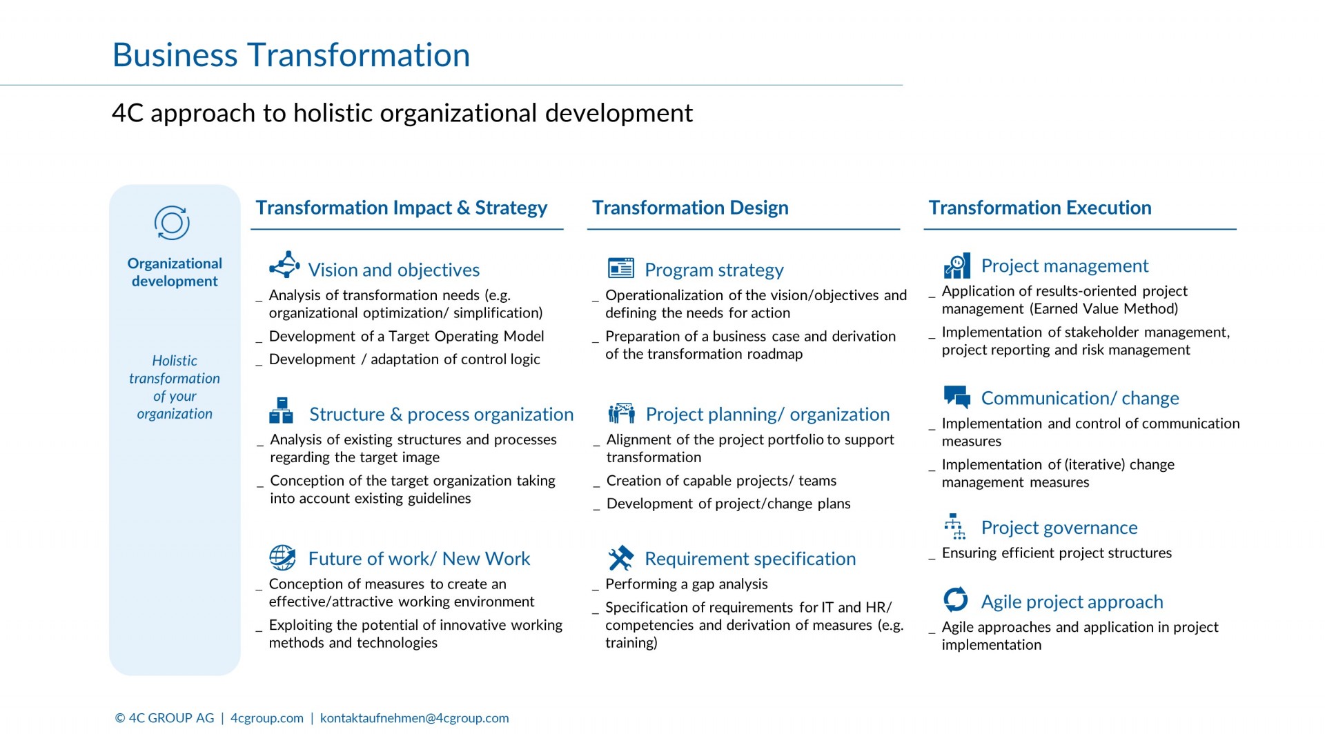 Organizational development - Business Transformation | 4C GROUP